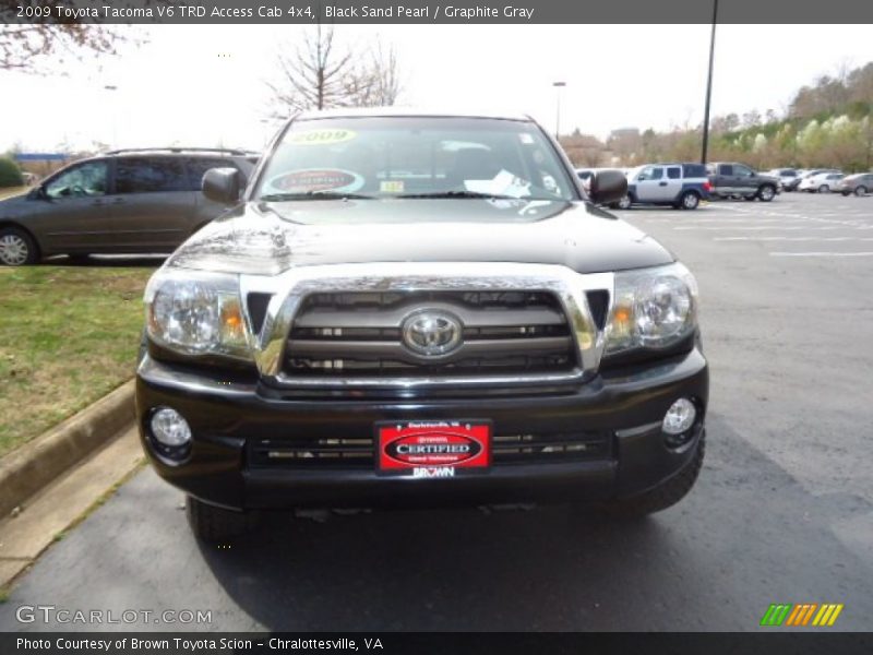 Black Sand Pearl / Graphite Gray 2009 Toyota Tacoma V6 TRD Access Cab 4x4