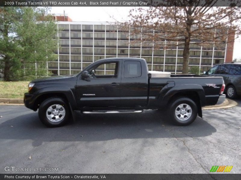 Black Sand Pearl / Graphite Gray 2009 Toyota Tacoma V6 TRD Access Cab 4x4