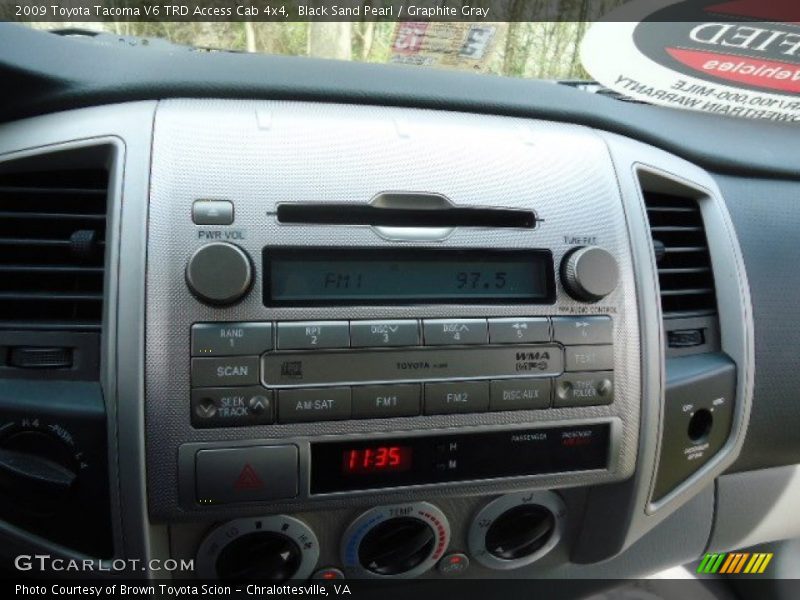 Black Sand Pearl / Graphite Gray 2009 Toyota Tacoma V6 TRD Access Cab 4x4