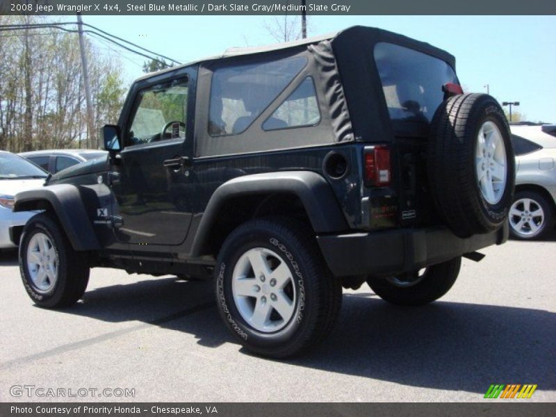 Steel Blue Metallic / Dark Slate Gray/Medium Slate Gray 2008 Jeep Wrangler X 4x4