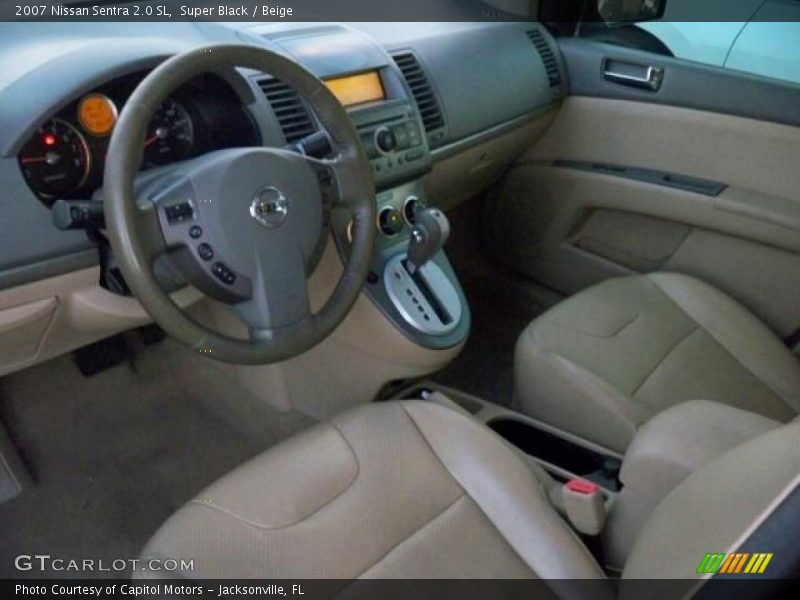 Super Black / Beige 2007 Nissan Sentra 2.0 SL