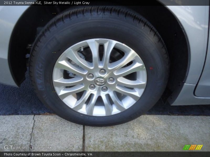 Silver Sky Metallic / Light Gray 2012 Toyota Sienna XLE