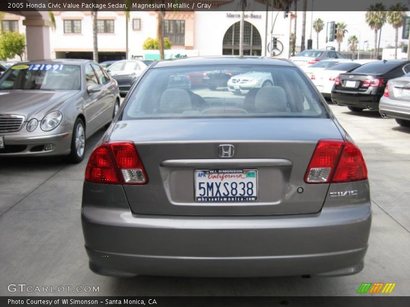 Magnesium Metallic / Gray 2005 Honda Civic Value Package Sedan