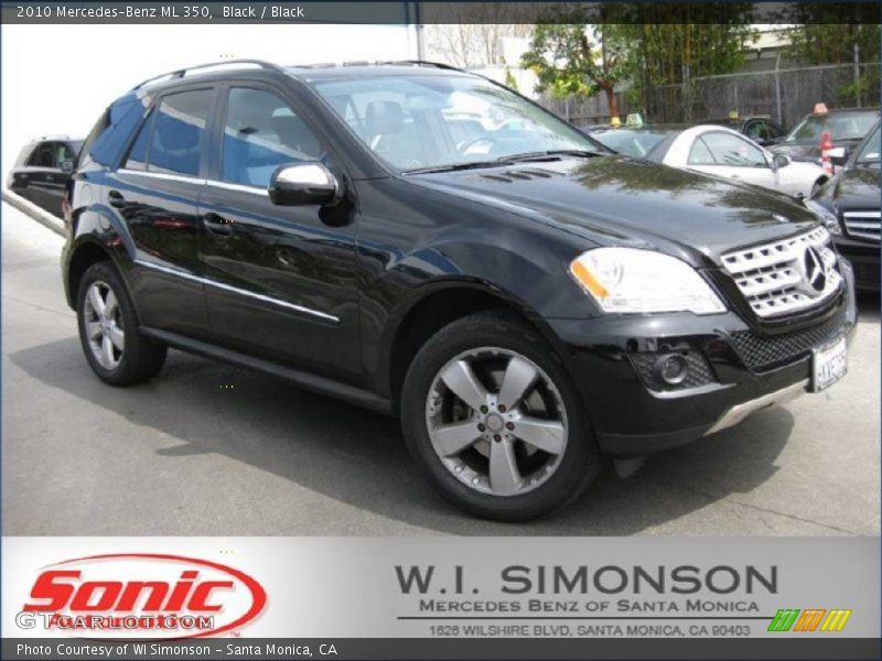 Black / Black 2010 Mercedes-Benz ML 350