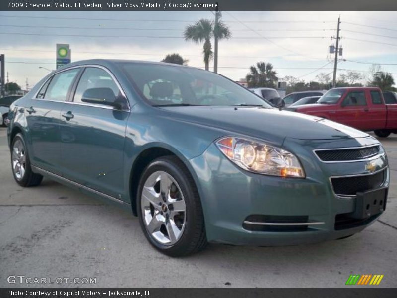 Silver Moss Metallic / Cocoa/Cashmere 2009 Chevrolet Malibu LT Sedan