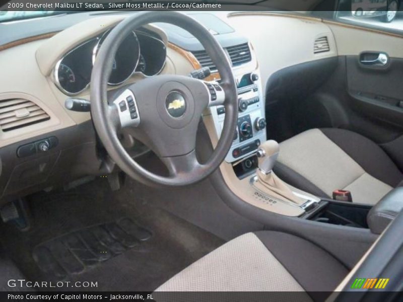 Silver Moss Metallic / Cocoa/Cashmere 2009 Chevrolet Malibu LT Sedan