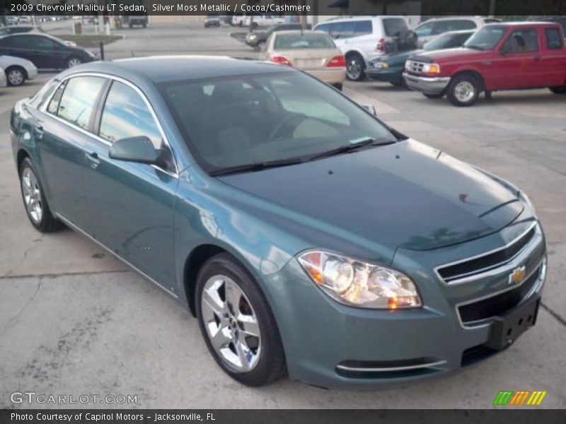 Silver Moss Metallic / Cocoa/Cashmere 2009 Chevrolet Malibu LT Sedan