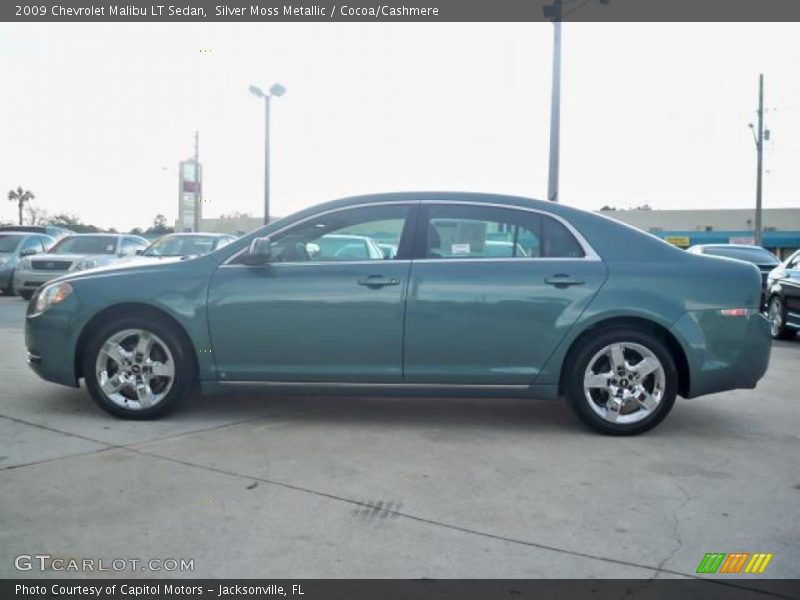 Silver Moss Metallic / Cocoa/Cashmere 2009 Chevrolet Malibu LT Sedan