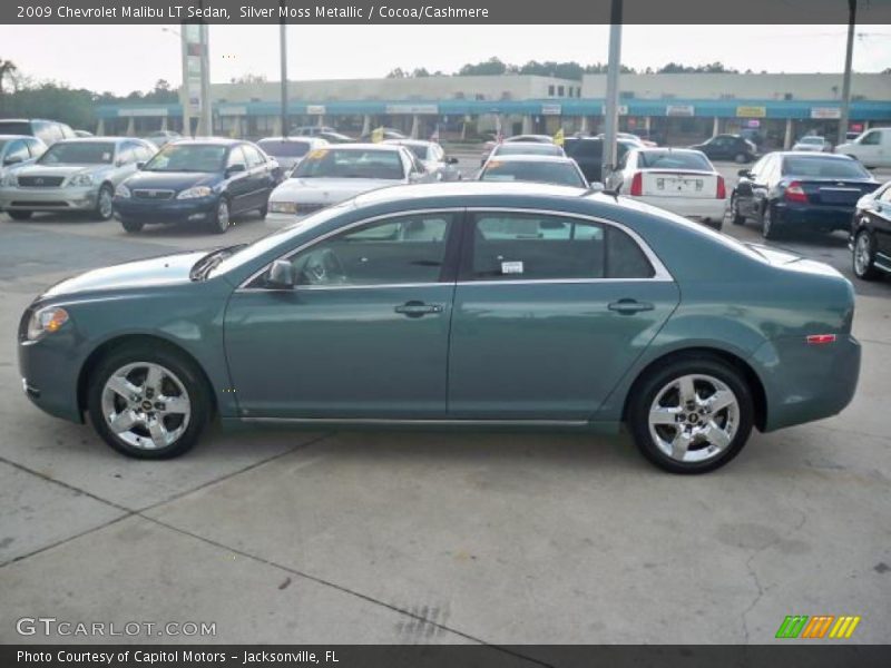 Silver Moss Metallic / Cocoa/Cashmere 2009 Chevrolet Malibu LT Sedan
