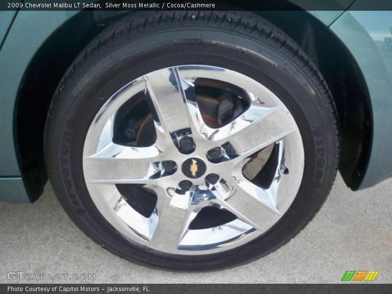Silver Moss Metallic / Cocoa/Cashmere 2009 Chevrolet Malibu LT Sedan
