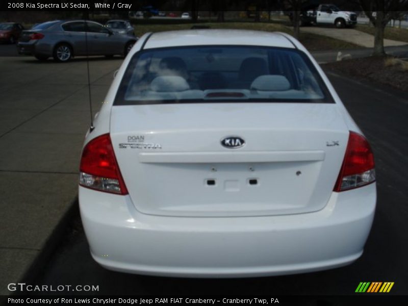White / Gray 2008 Kia Spectra LX Sedan