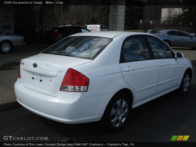 White / Gray 2008 Kia Spectra LX Sedan