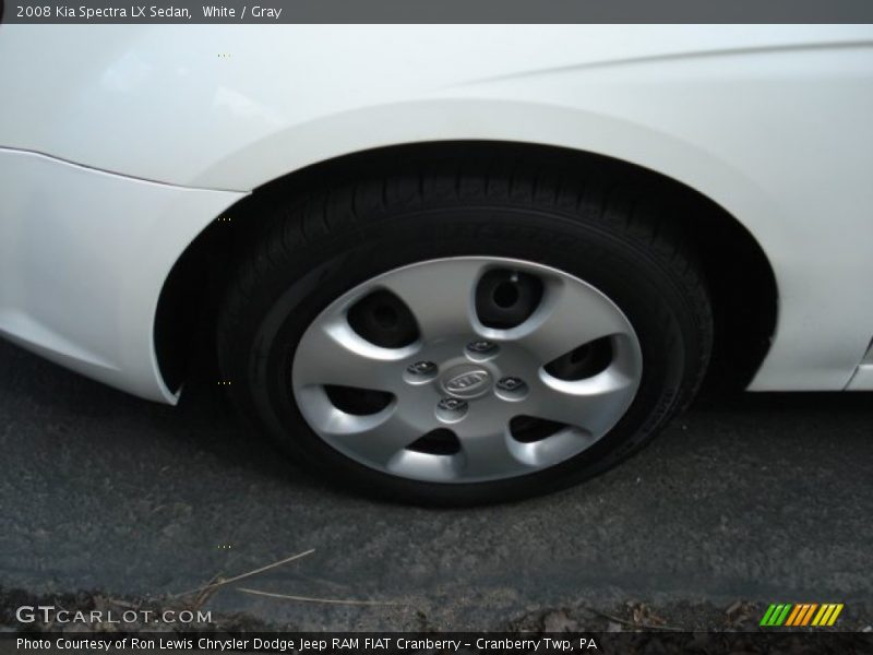 White / Gray 2008 Kia Spectra LX Sedan