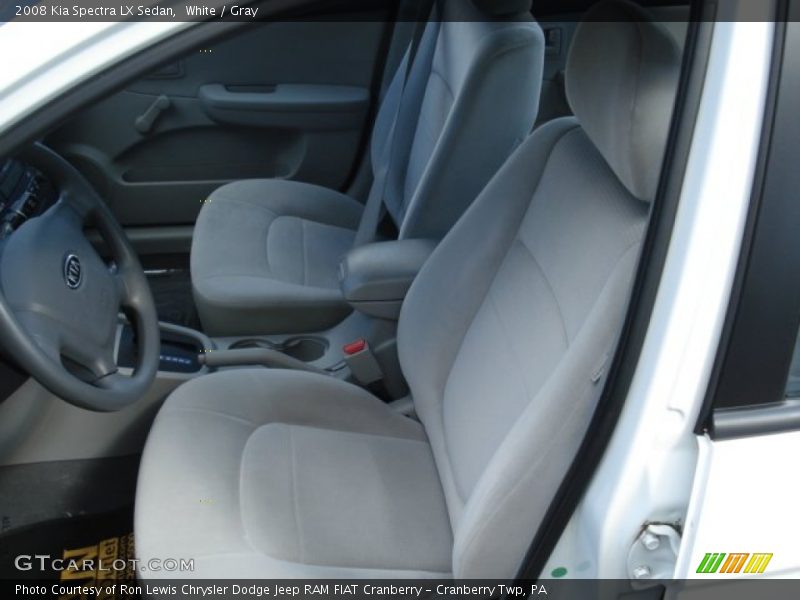 White / Gray 2008 Kia Spectra LX Sedan