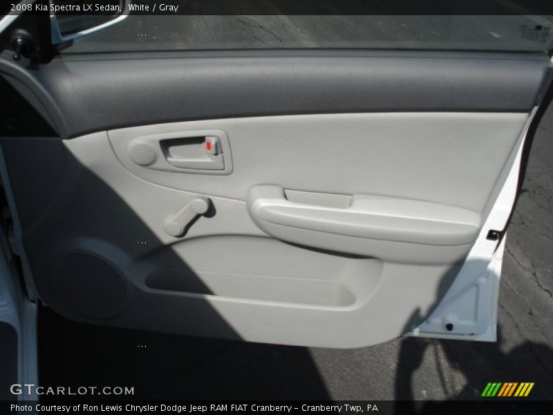 White / Gray 2008 Kia Spectra LX Sedan