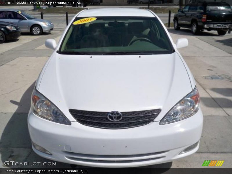 Super White / Taupe 2003 Toyota Camry LE