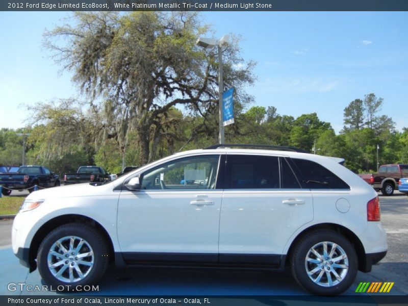 White Platinum Metallic Tri-Coat / Medium Light Stone 2012 Ford Edge Limited EcoBoost