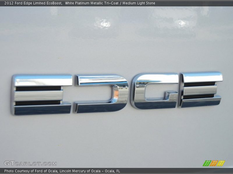White Platinum Metallic Tri-Coat / Medium Light Stone 2012 Ford Edge Limited EcoBoost