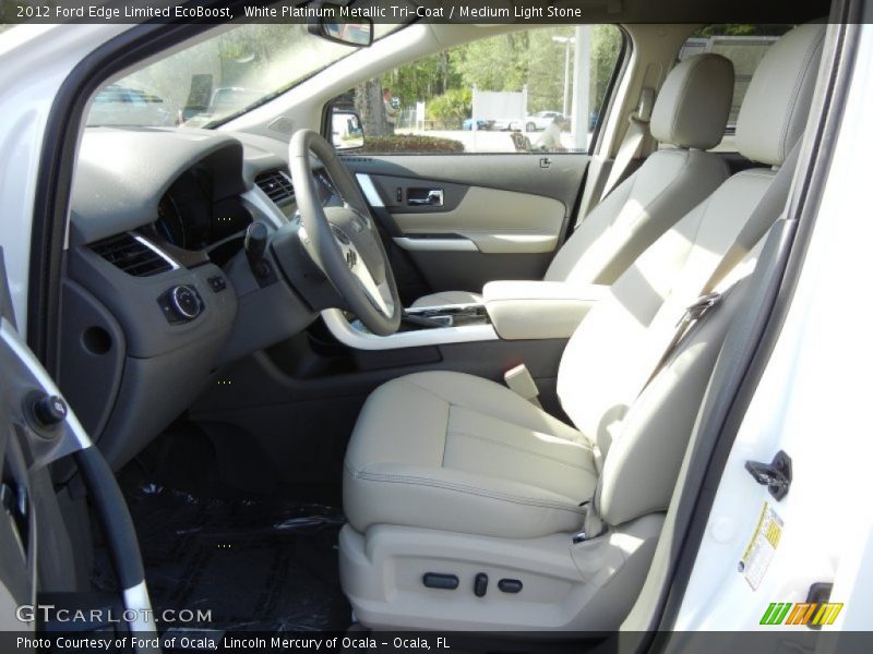 White Platinum Metallic Tri-Coat / Medium Light Stone 2012 Ford Edge Limited EcoBoost
