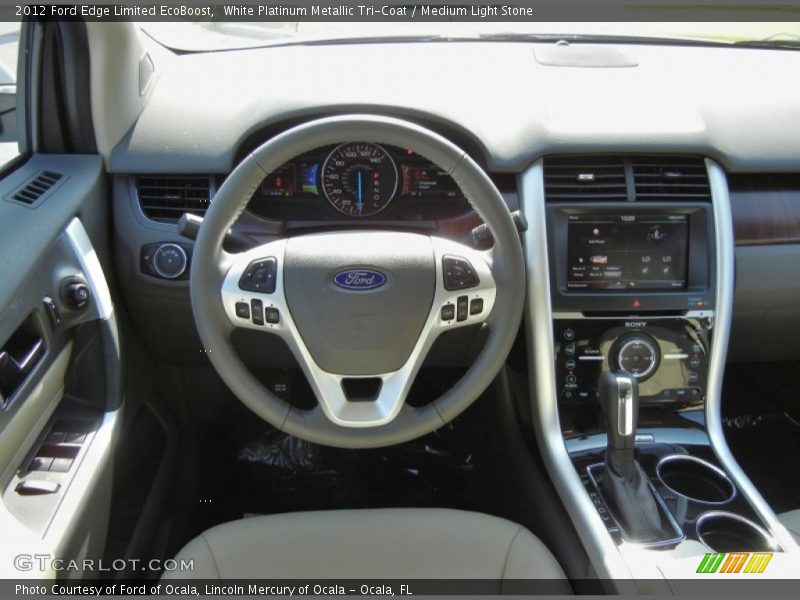 White Platinum Metallic Tri-Coat / Medium Light Stone 2012 Ford Edge Limited EcoBoost
