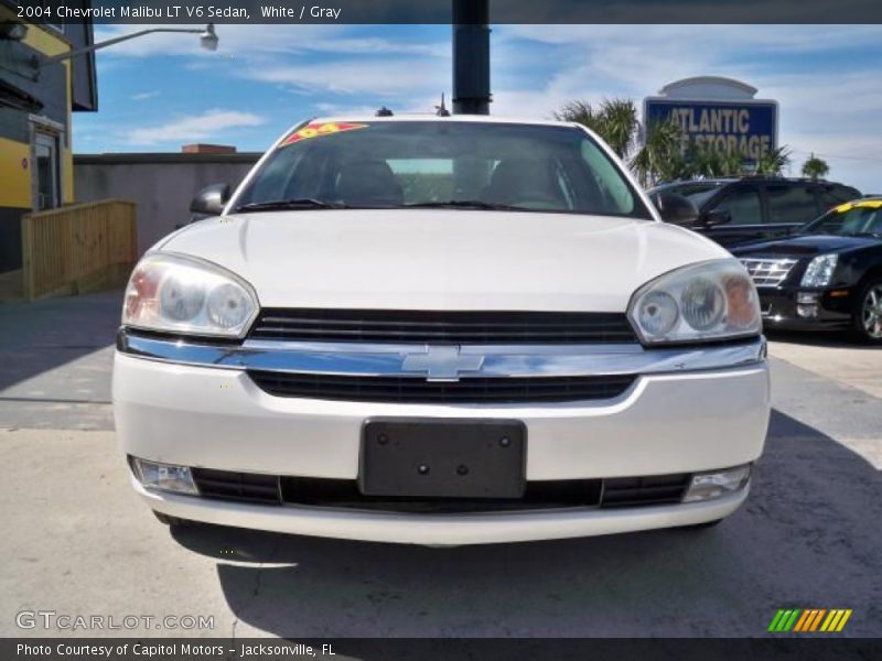 White / Gray 2004 Chevrolet Malibu LT V6 Sedan