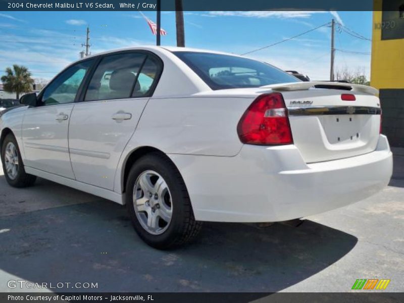 White / Gray 2004 Chevrolet Malibu LT V6 Sedan