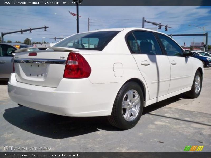 White / Gray 2004 Chevrolet Malibu LT V6 Sedan