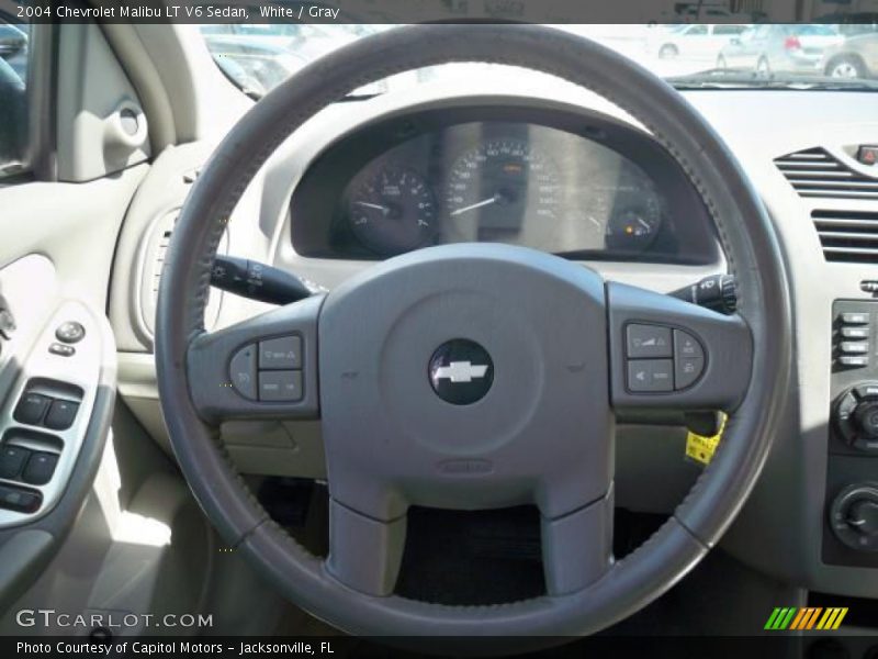 White / Gray 2004 Chevrolet Malibu LT V6 Sedan
