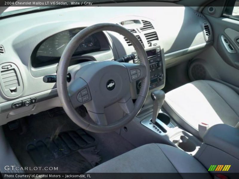 White / Gray 2004 Chevrolet Malibu LT V6 Sedan