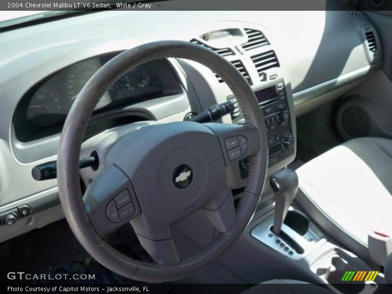White / Gray 2004 Chevrolet Malibu LT V6 Sedan