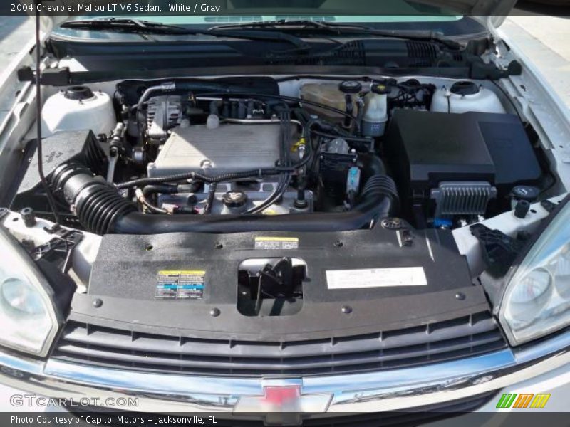 White / Gray 2004 Chevrolet Malibu LT V6 Sedan