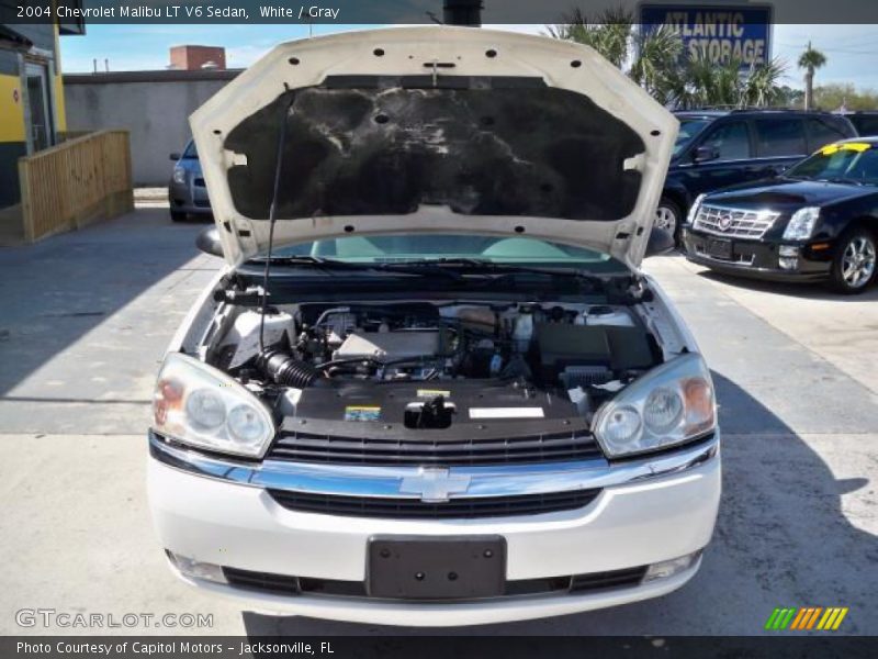 White / Gray 2004 Chevrolet Malibu LT V6 Sedan
