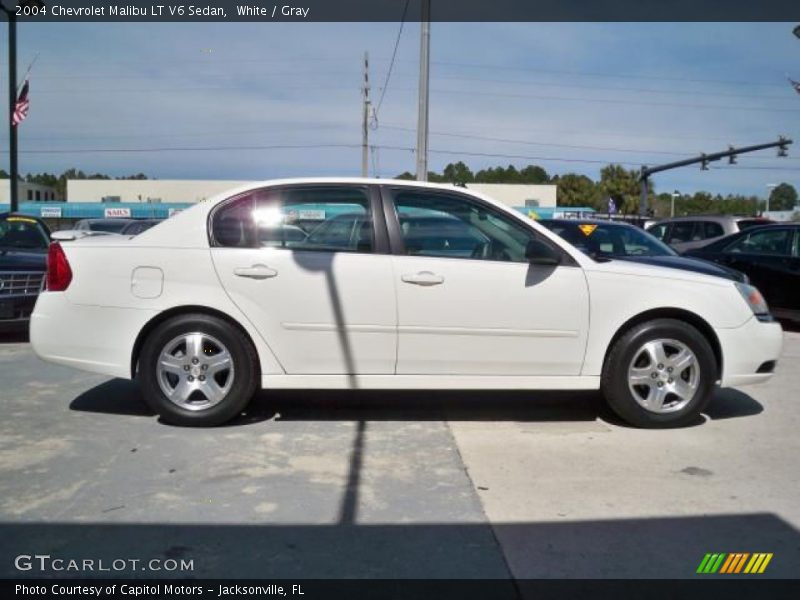 White / Gray 2004 Chevrolet Malibu LT V6 Sedan
