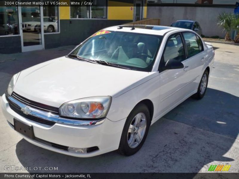 White / Gray 2004 Chevrolet Malibu LT V6 Sedan