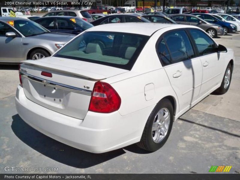 White / Gray 2004 Chevrolet Malibu LT V6 Sedan