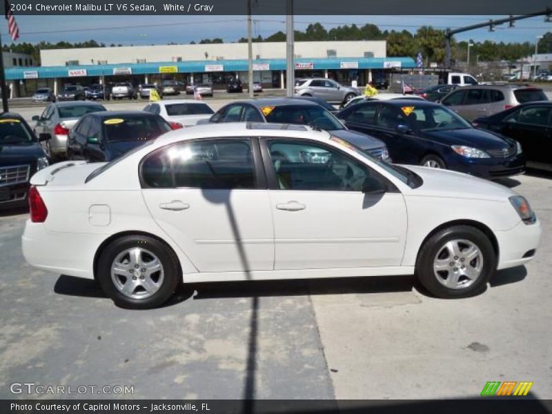 White / Gray 2004 Chevrolet Malibu LT V6 Sedan