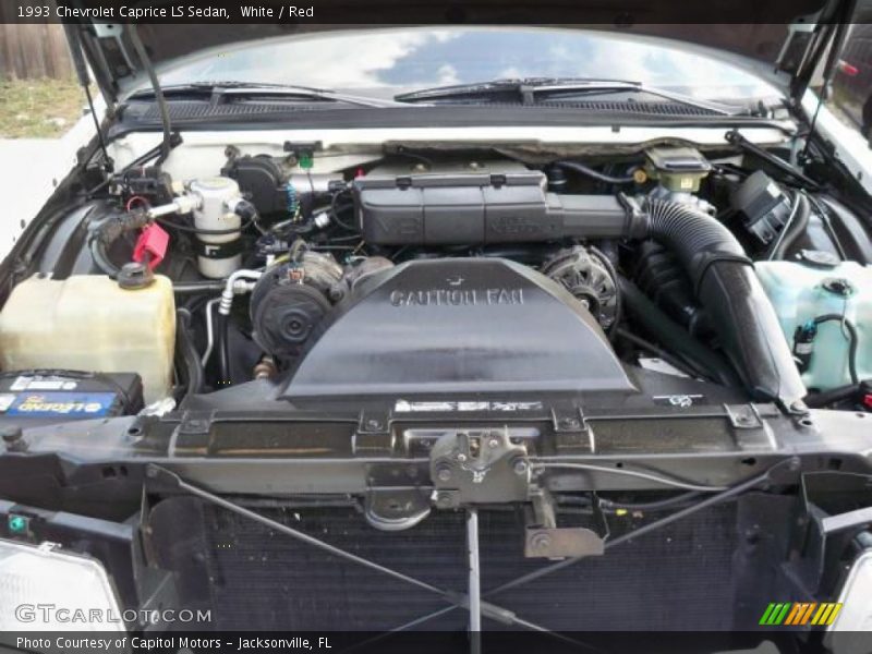 White / Red 1993 Chevrolet Caprice LS Sedan