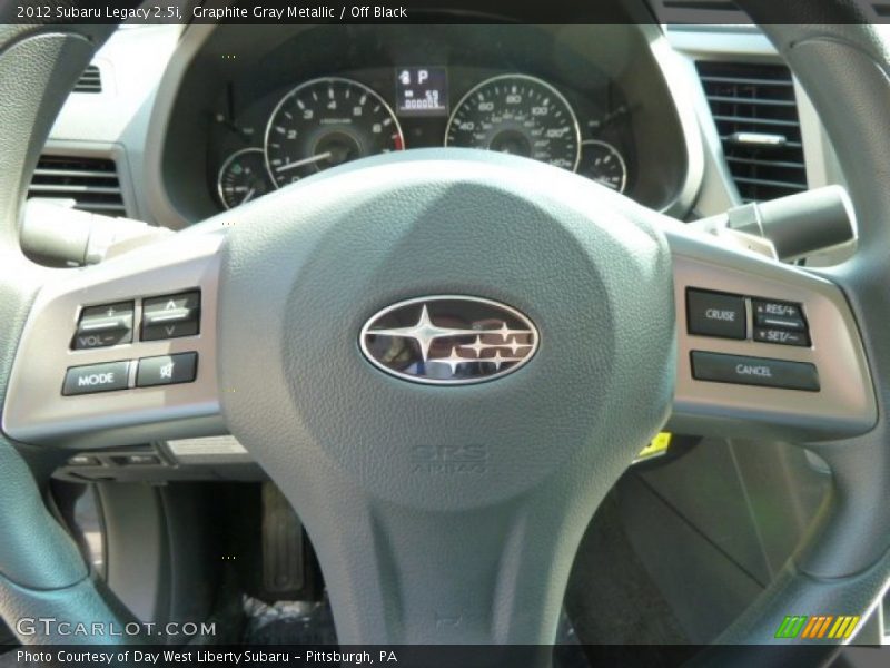 Graphite Gray Metallic / Off Black 2012 Subaru Legacy 2.5i