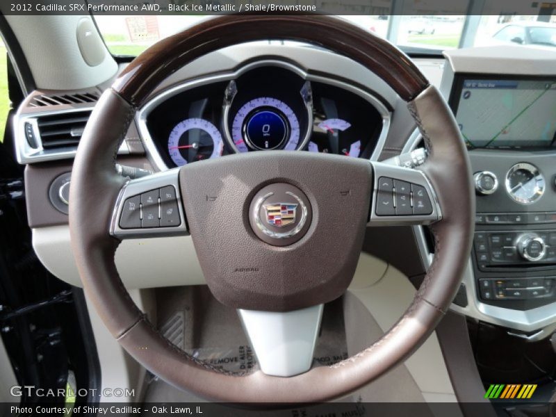 Black Ice Metallic / Shale/Brownstone 2012 Cadillac SRX Performance AWD