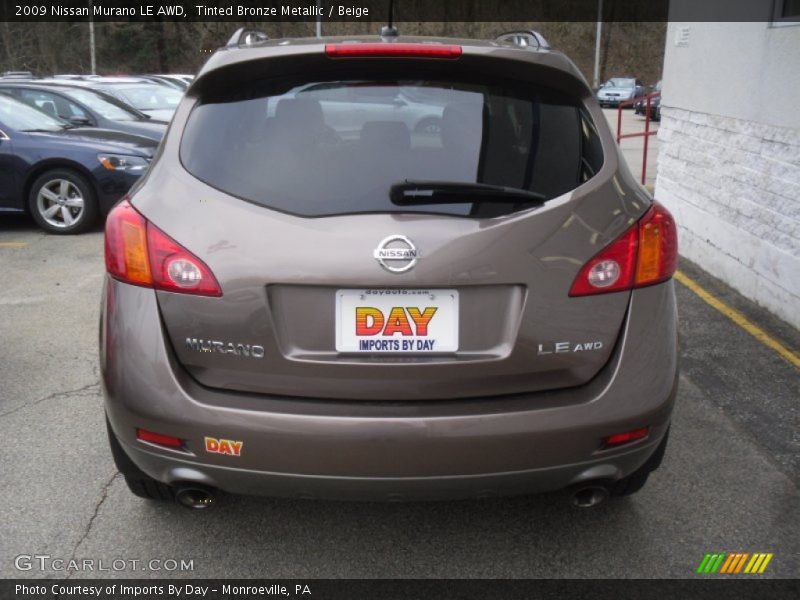 Tinted Bronze Metallic / Beige 2009 Nissan Murano LE AWD