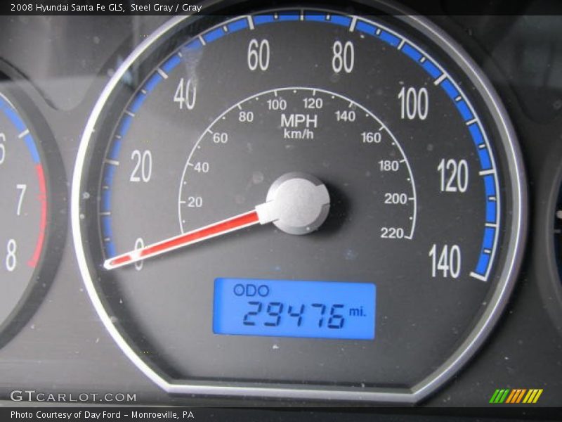 Steel Gray / Gray 2008 Hyundai Santa Fe GLS