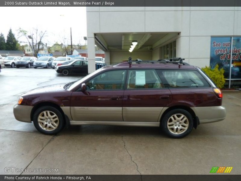 Winestone Pearl / Beige 2000 Subaru Outback Limited Wagon