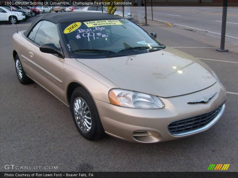 Champagne Pearlcoat / Sandstone 2001 Chrysler Sebring LX Convertible