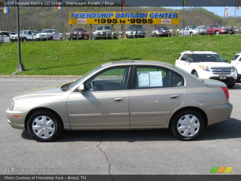 Champagne Metallic / Beige 2005 Hyundai Elantra GLS Sedan