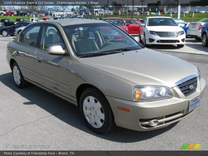 Champagne Metallic / Beige 2005 Hyundai Elantra GLS Sedan