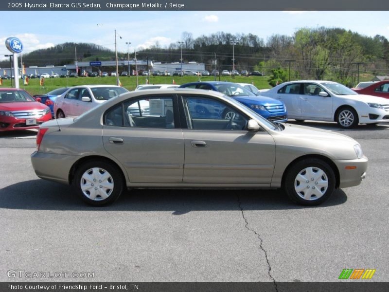 Champagne Metallic / Beige 2005 Hyundai Elantra GLS Sedan