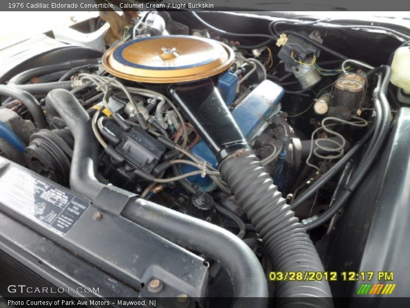  1976 Eldorado Convertible Engine - 500 cid OHV16-Valve V8
