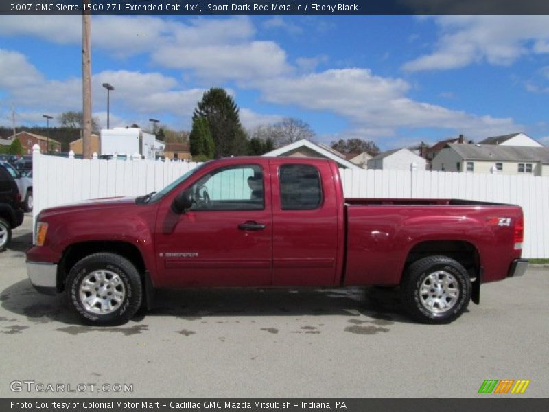 Sport Dark Red Metallic / Ebony Black 2007 GMC Sierra 1500 Z71 Extended Cab 4x4