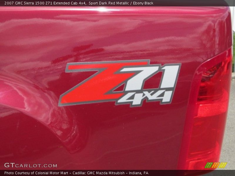 Sport Dark Red Metallic / Ebony Black 2007 GMC Sierra 1500 Z71 Extended Cab 4x4
