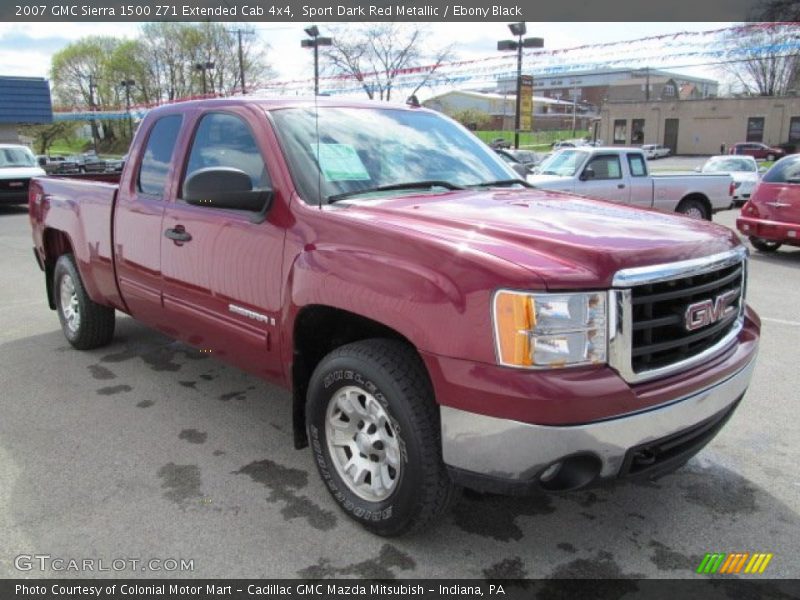 Sport Dark Red Metallic / Ebony Black 2007 GMC Sierra 1500 Z71 Extended Cab 4x4